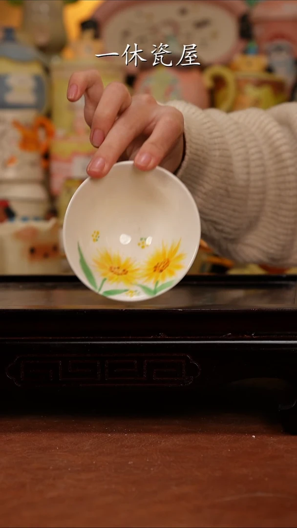 摆件陶景德镇一休瓷屋手作花