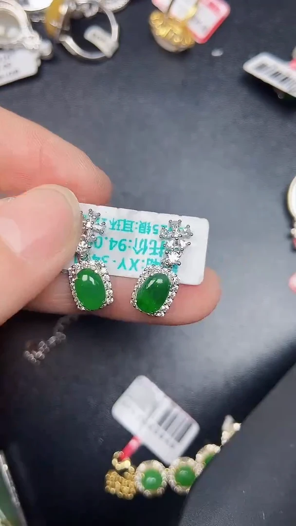 银S925镶嵌戒指翡翠2640
