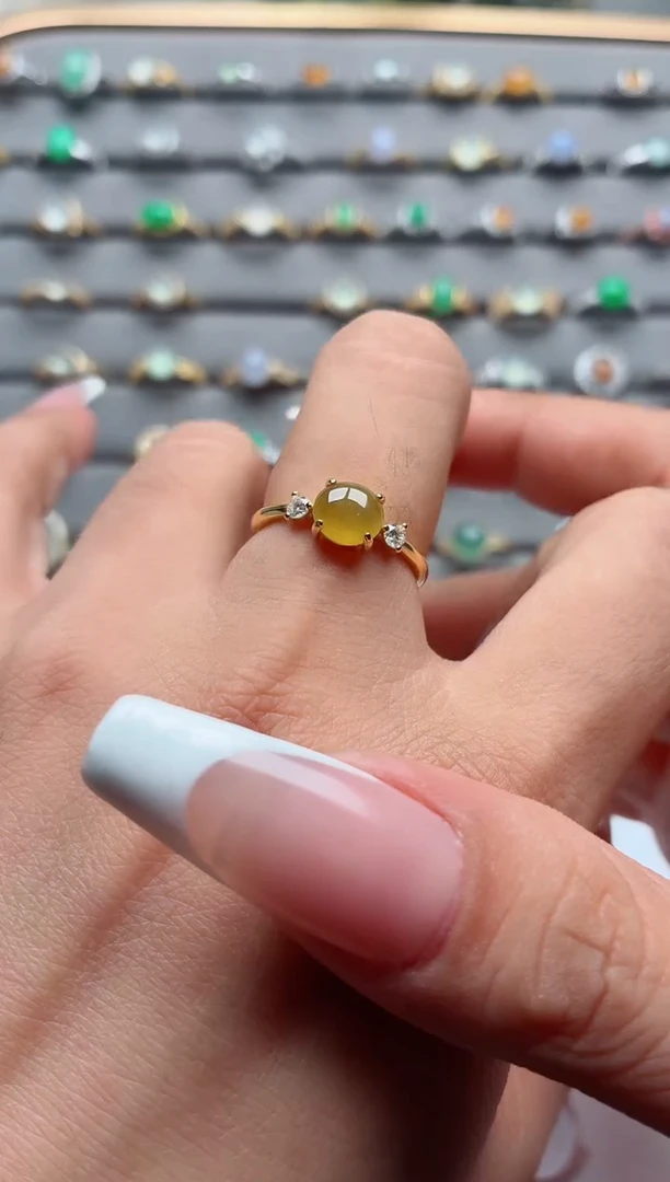 银S925镶嵌戒指翡翠.