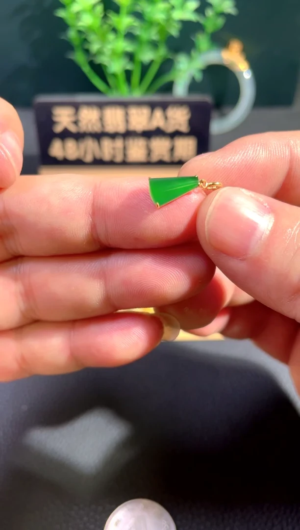 颈饰18K金镶嵌翡翠翡翠