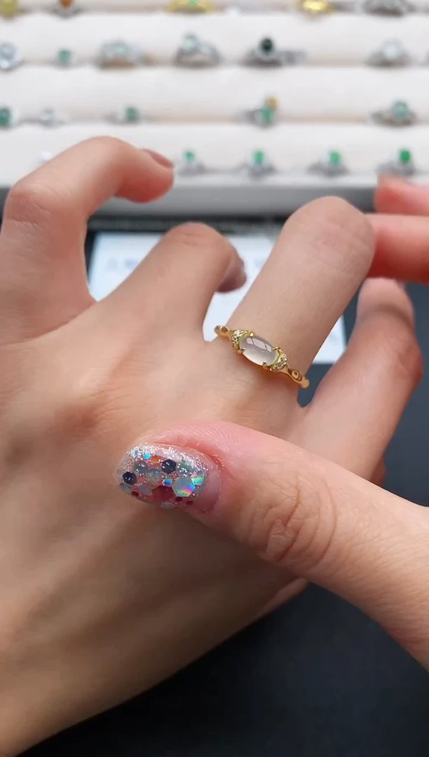 银S925镶嵌戒指翡翠2222222+3