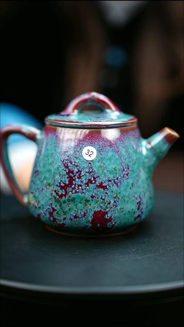 32#原矿钧瓷炉钧釉高石瓢壶