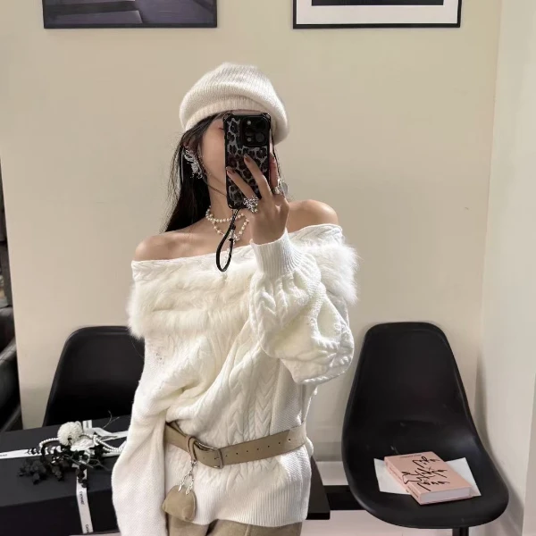 长袖毛针织衫厚款韩版韩系冬季套头款时尚针织网红百搭宽松慵懒风