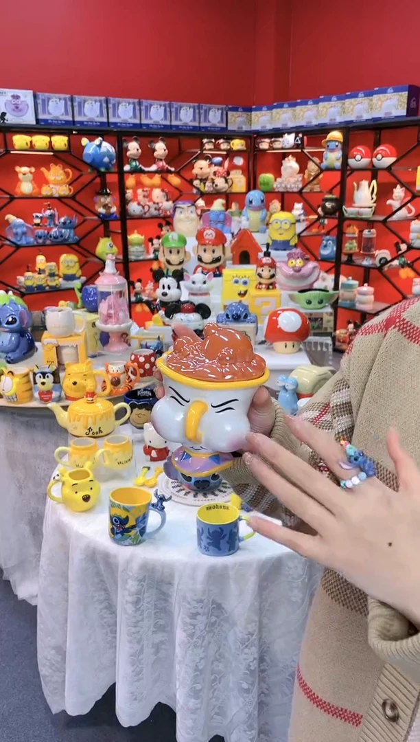 【闪购商品】1@@嘟嘟嘴阿奇陶瓷盖杯