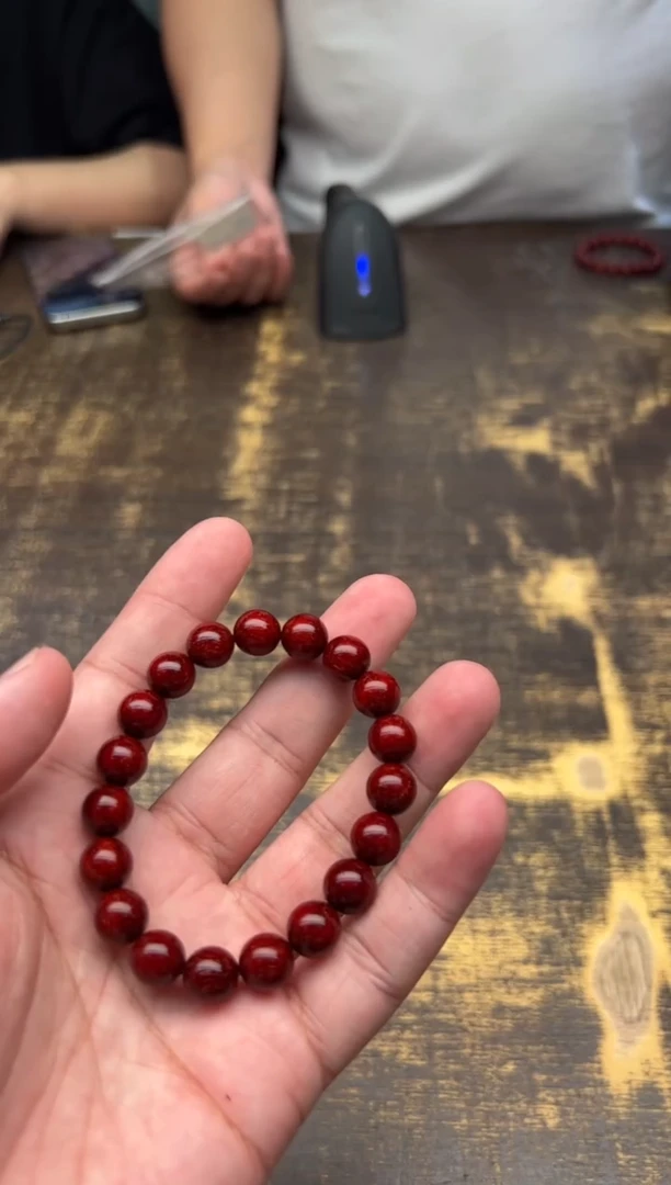 小叶紫檀手串/手链小叶紫檀收藏级鸡血红爆星1.0