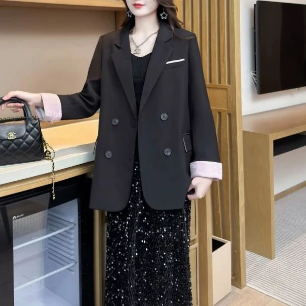 24125AA早春新款国风西装外套女显瘦气质网红休闲百搭秋季
