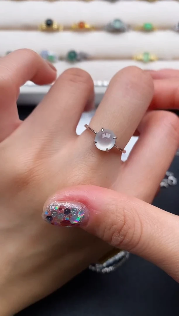 银S925镶嵌戒指翡翠3333333+9