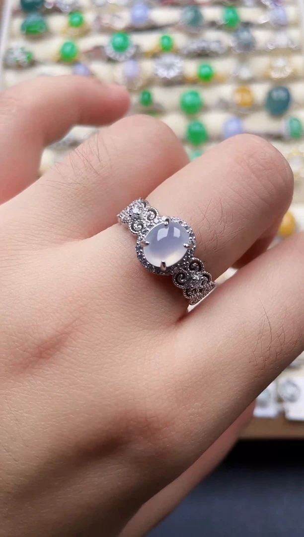 银S925镶嵌戒指翡翠82