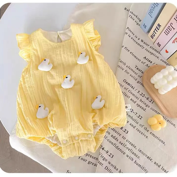 新生婴儿夏装碎花包屁衣女宝宝超萌洋气薄款公主哈衣满月百天爬服