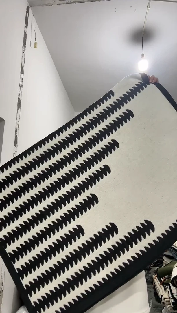 雪尼尔90*240  麦穗黑白