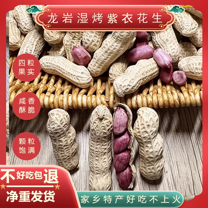2025年龙岩特产紫衣湿烤花生咸香味水煮紫衣五香咸干酥脆下酒零食