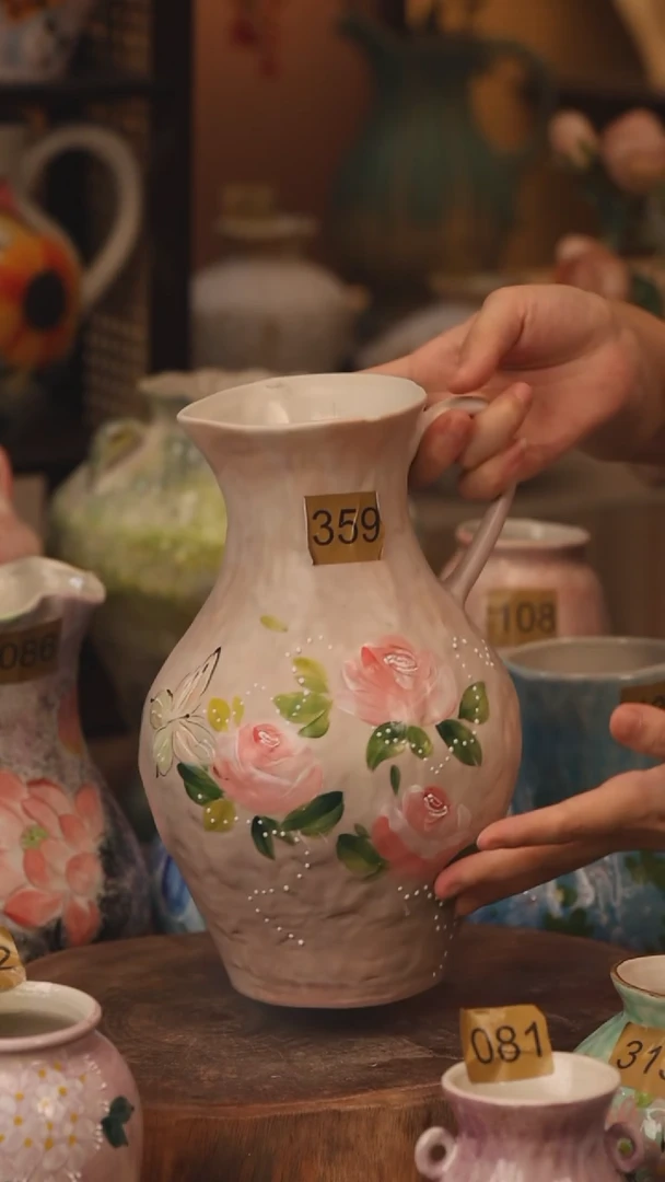 陶瓷359景德镇设计师手作花器摆件侘寂风