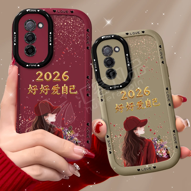 适用oppoa55/a55S/a53s/a56手机壳2026捧花爱自己泡芙壳硅胶软壳