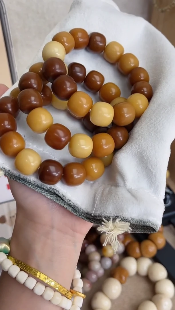 菩提根/象牙果手串R87阿尔卑斯干磨桶珠15*16手串现穿