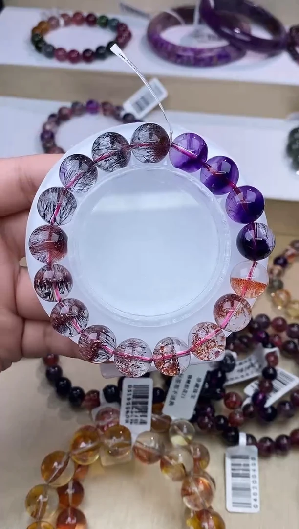 水晶手链未镶嵌渐变彩超七12m+