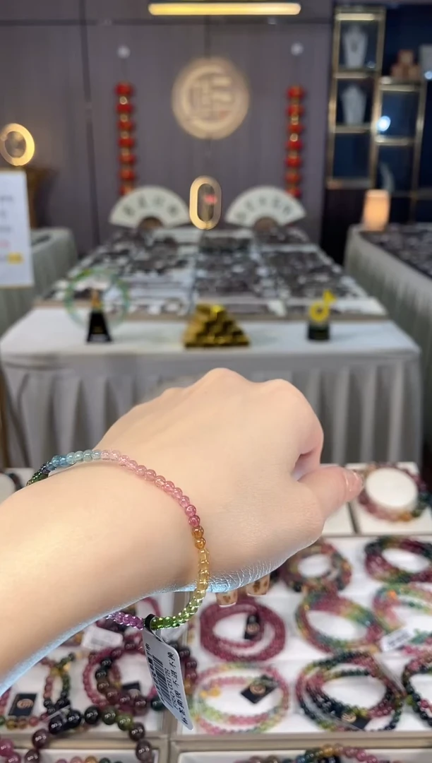 未镶嵌老矿碧玺单圈手串3mm+碧玺dan多样性发货一条