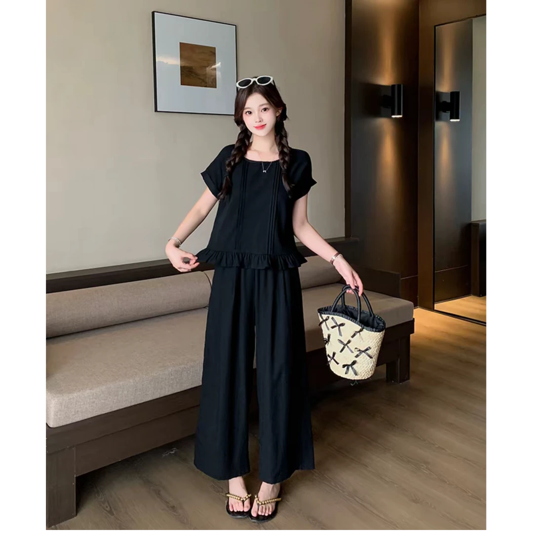 【现货】夏季清凉/超舒服 3141显瘦套装2025年夏季木耳边女装