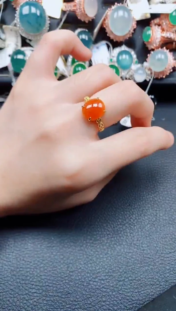 银S925镶嵌戒指翡翠翡翠