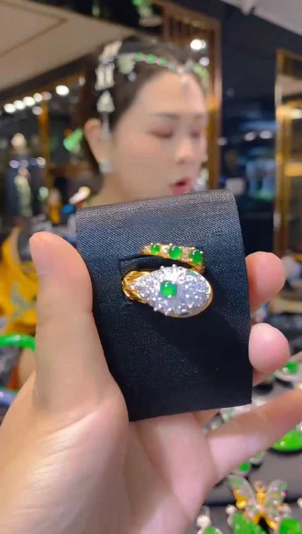 【闪购商品】翡翠戒指银S925镶嵌090（多样性发货）