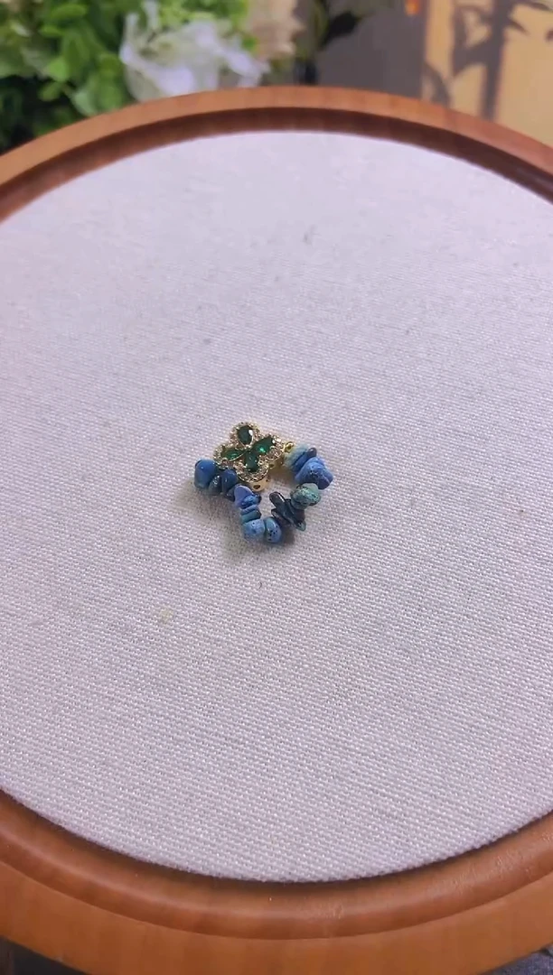 水晶戒指未镶嵌绿song松小花