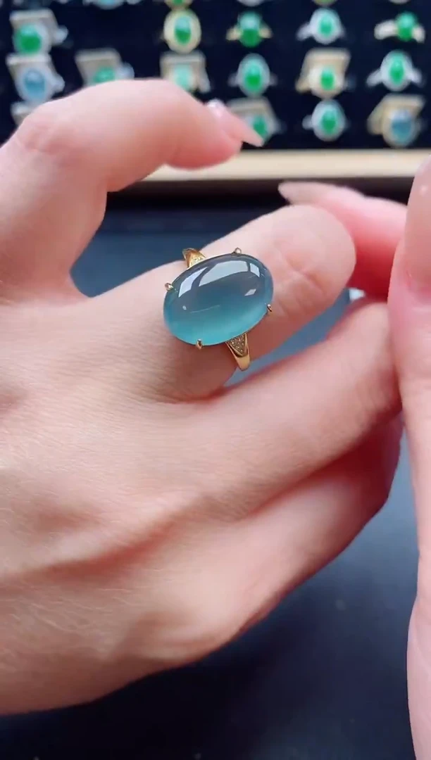 银S925镶嵌戒指翡翠1