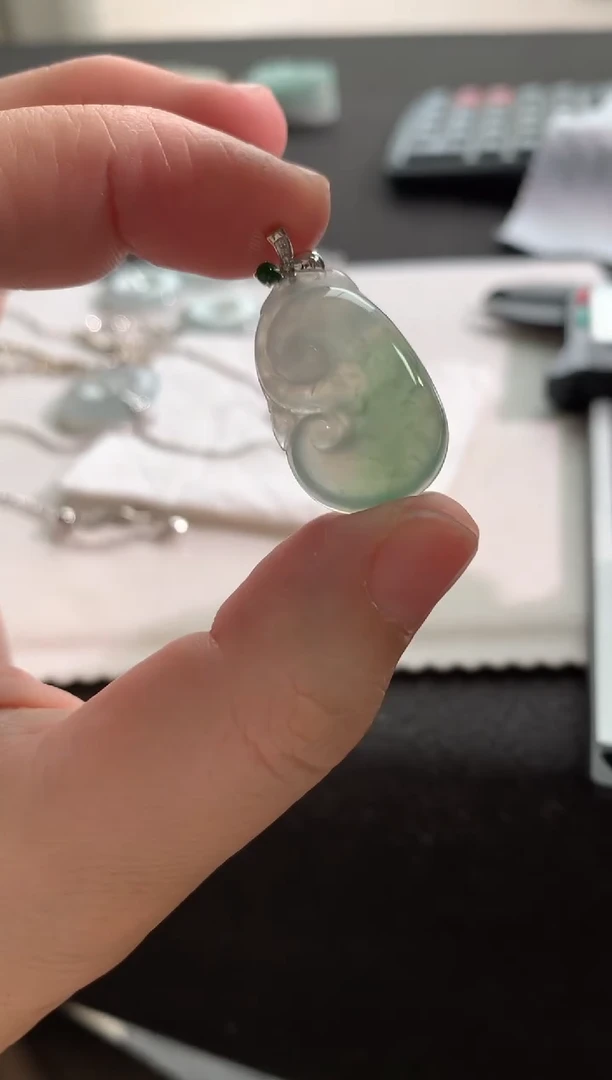 未镶嵌挂件翡翠如意-486