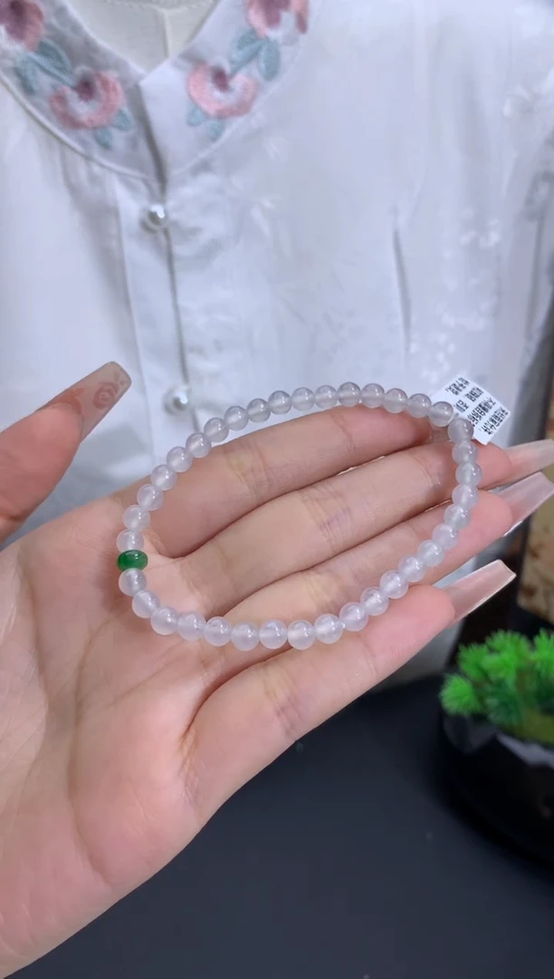 未镶嵌手链翡翠卡5mm（有纹