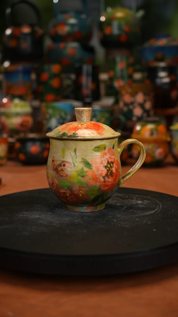 紫砂油画手绘釉下彩