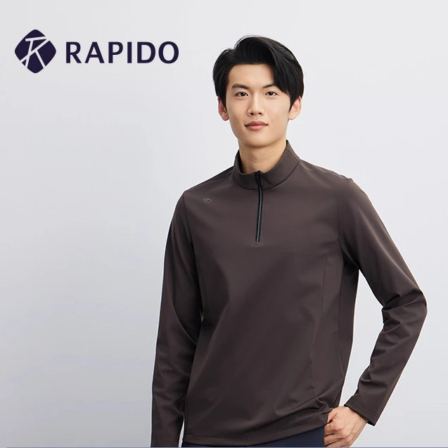 【新品】RAPIDO雳霹道25年秋冬男休闲长袖半拉链立领卫衣CN5941L07