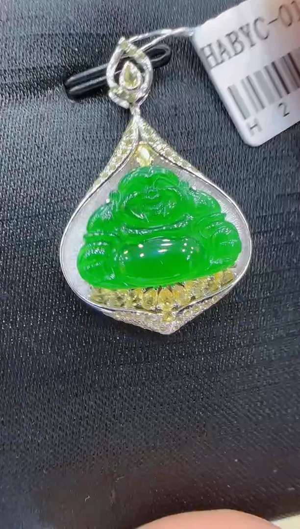 【闪购商品】翡翠吊坠(不含链)18K金镶嵌团购多样性发一件