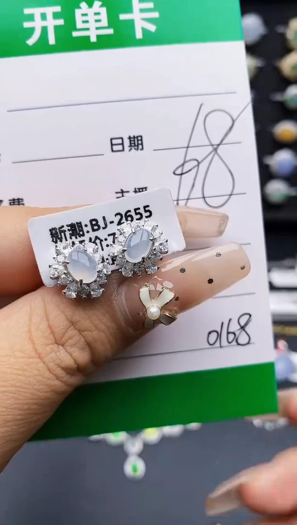 翡翠戒指银S925镶嵌0168