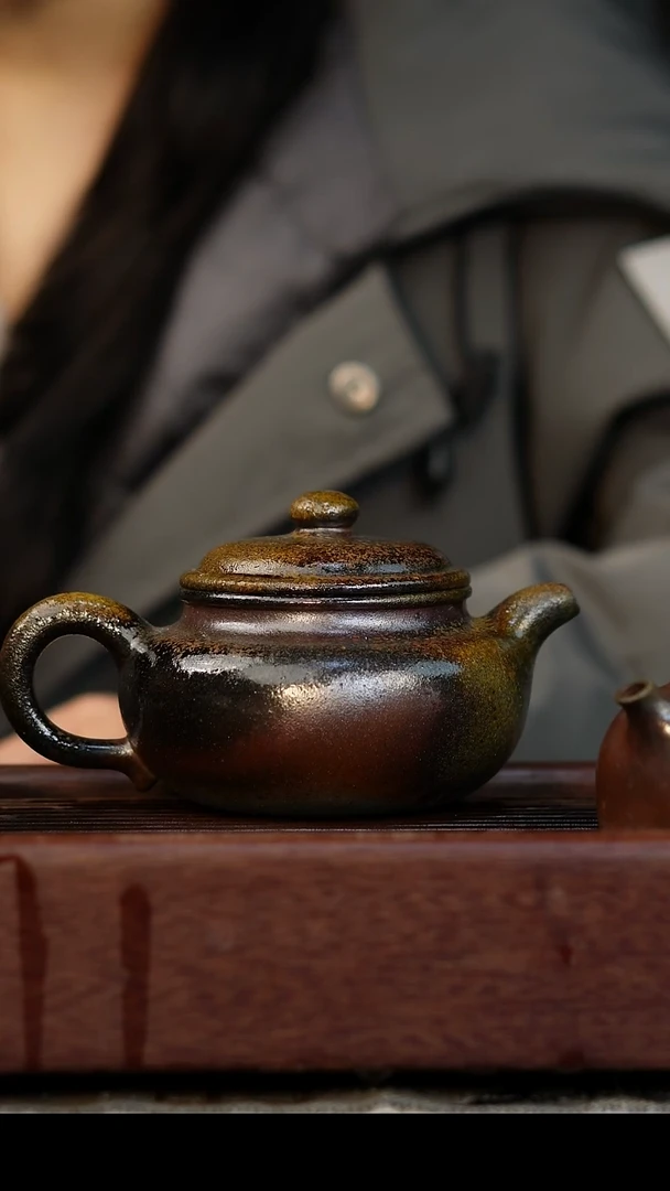 茶壶紫砂柴烧紫砂天青仿古260cc