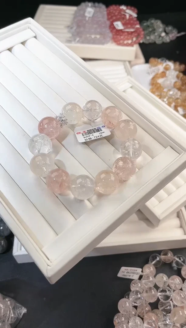 水晶手链合金多样性发一迷雾玫瑰18mm