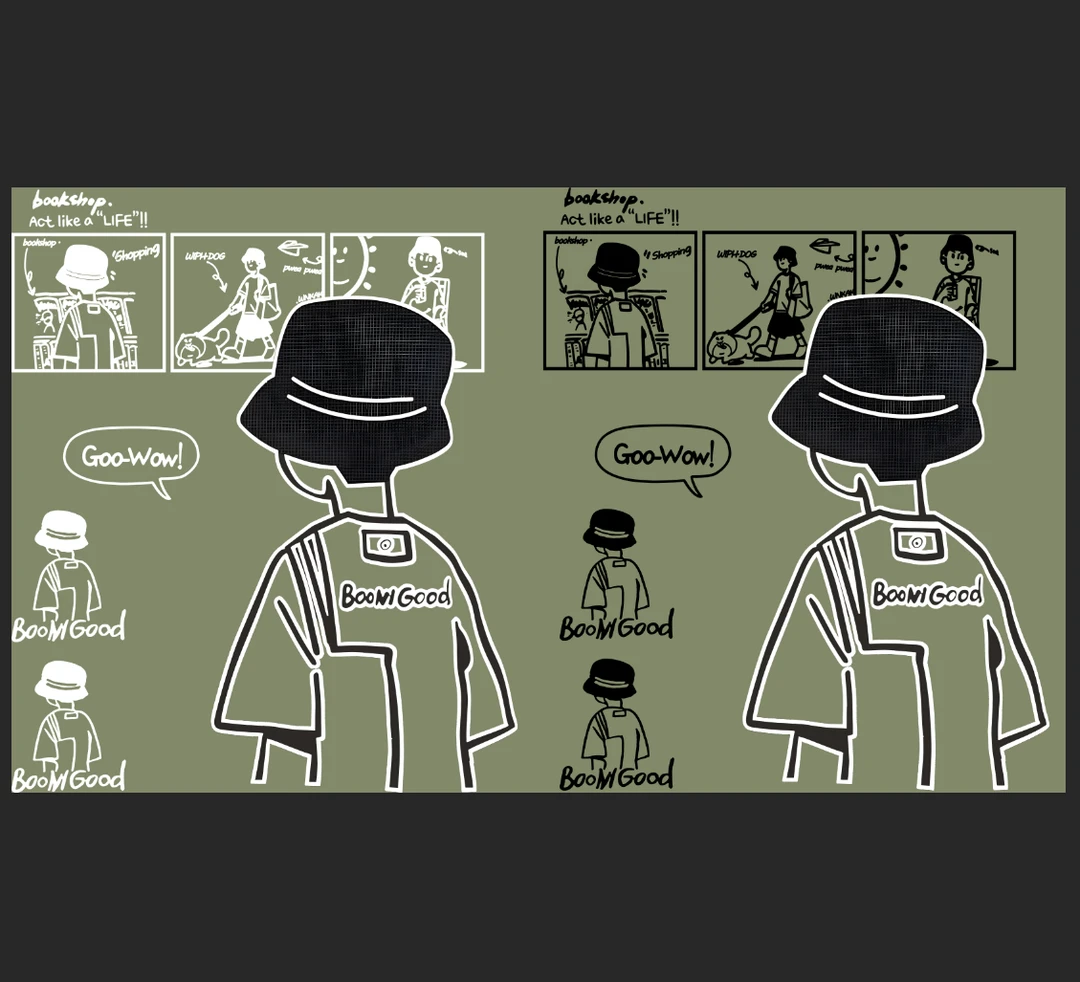 线条男孩白墨烫画，满20元包邮