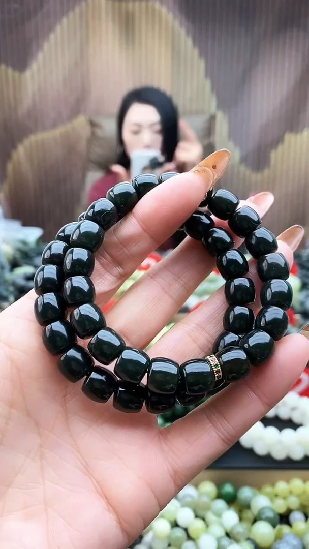 未镶嵌手串和田玉直切油青料10多样性发货拍一发一