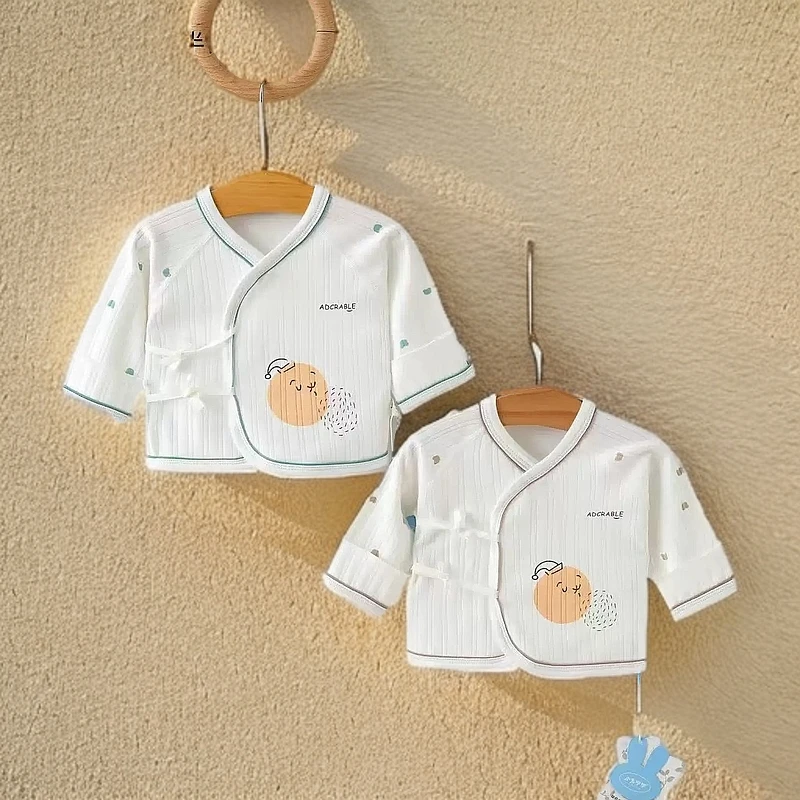 新生婴儿儿衣服纯棉半背衣春夏季薄款初生宝宝和尚服上衣春夏装