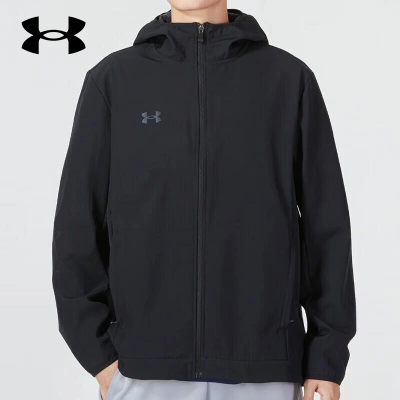 安德玛男士加绒运动外套秋冬新款防风防泼水保暖舒适冲锋夹克上衣