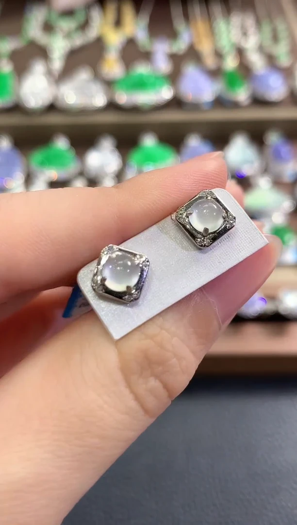 18K金镶嵌翡翠耳饰b23多样性一件发货