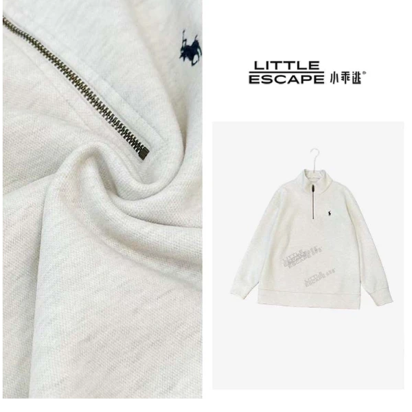 小乖逃白色卫衣高领小鹿卫衣半拉链衫百搭衬衫休闲卫衣上衣TS8110