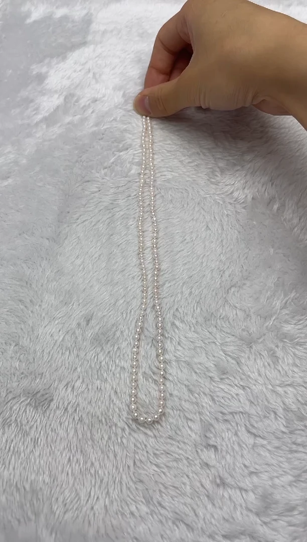 海水珍珠银S925镶嵌项链AK3.5-4mm（多样性发一）