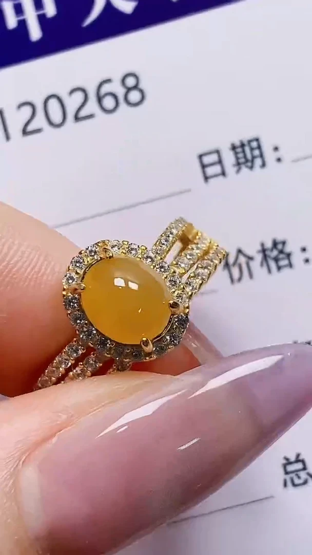 银S925镶嵌戒指翡翠用****20268