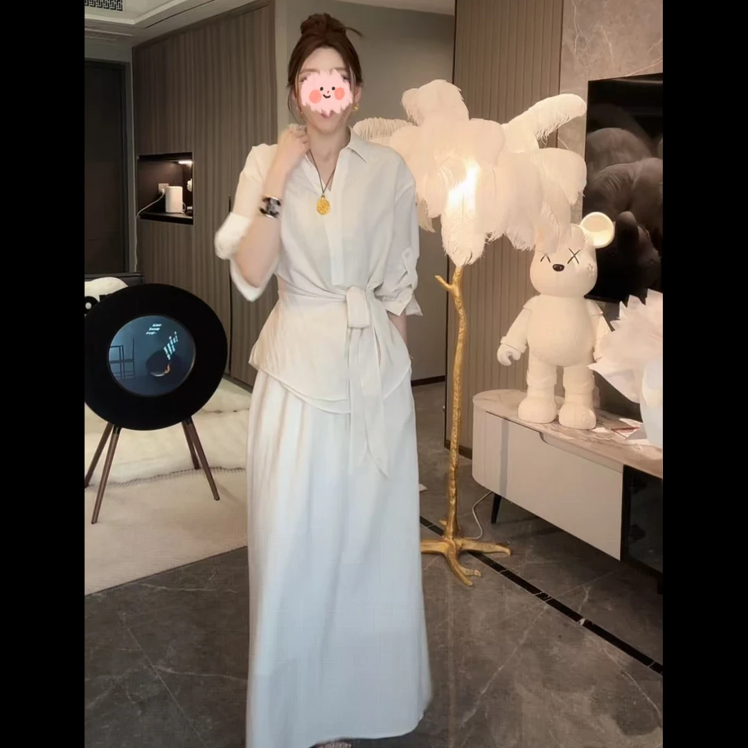 法式精致气质女神范显瘦时尚休闲轻奢衬衫半裙套装