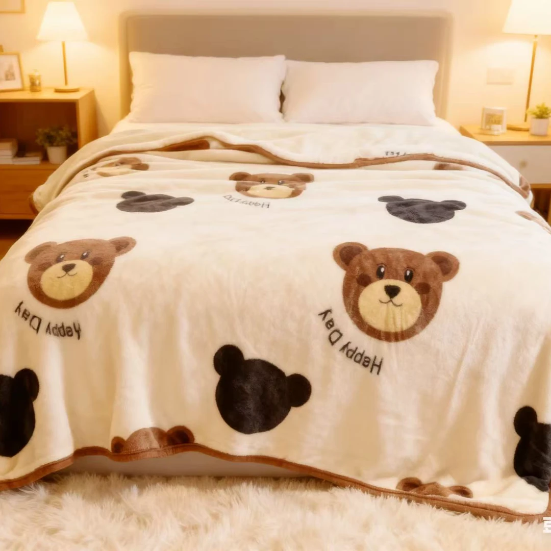 小熊四季盖毯加厚版