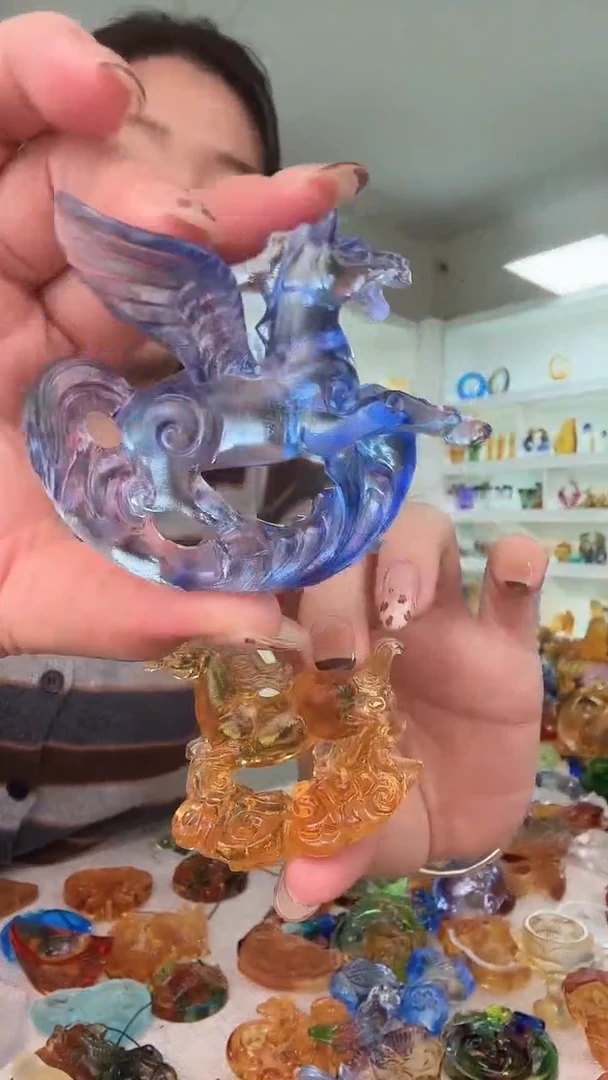 手工艺品琉璃飞马+祥云马