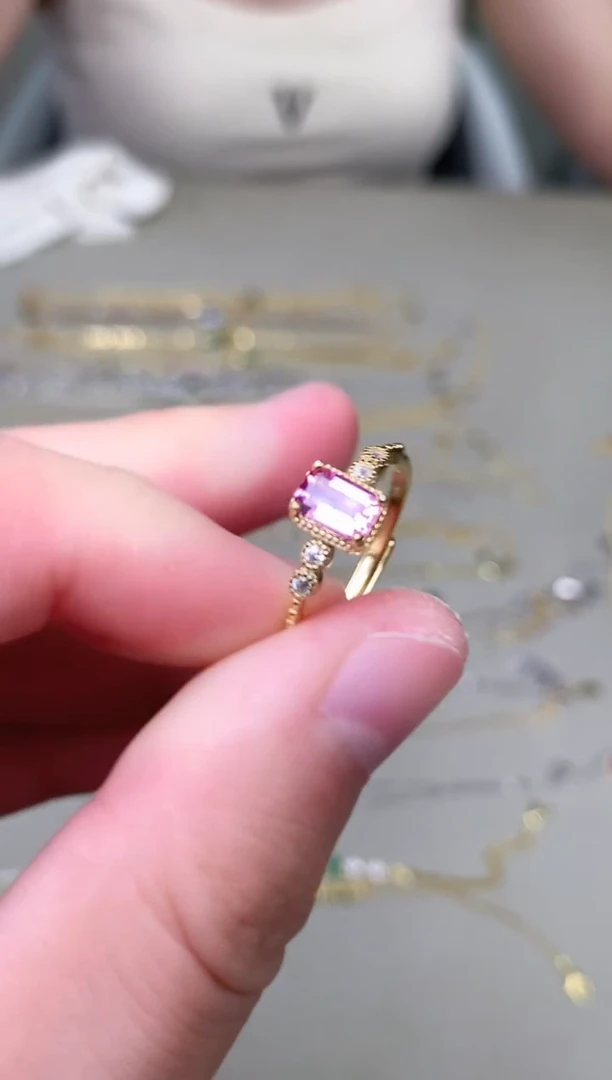 戒指蓝宝石银S925镶嵌戒指