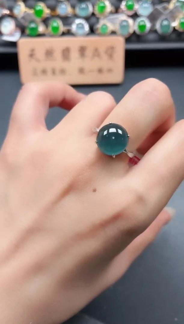 银S925镶嵌戒指翡翠11111