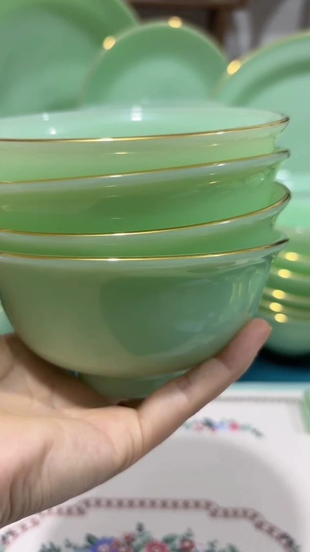 瓷4.5英寸玉瓷碗4个口径11.5厘米