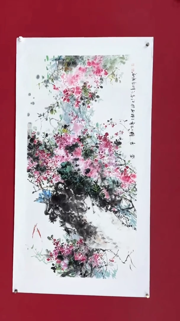 国画国画绘画山水花鸟平尺