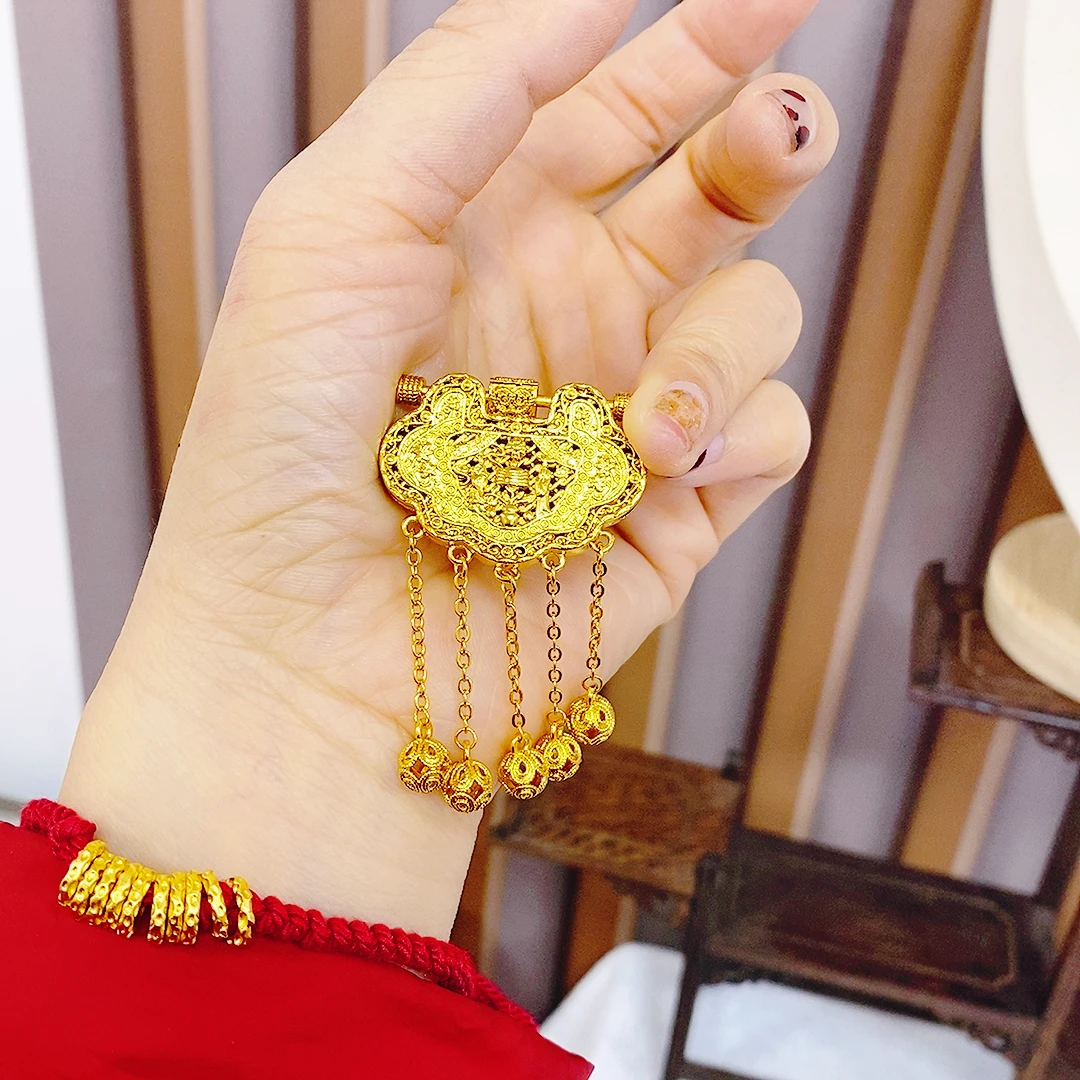 时尚百搭 小号天子门生锁吊坠女项链精品不掉色首饰品