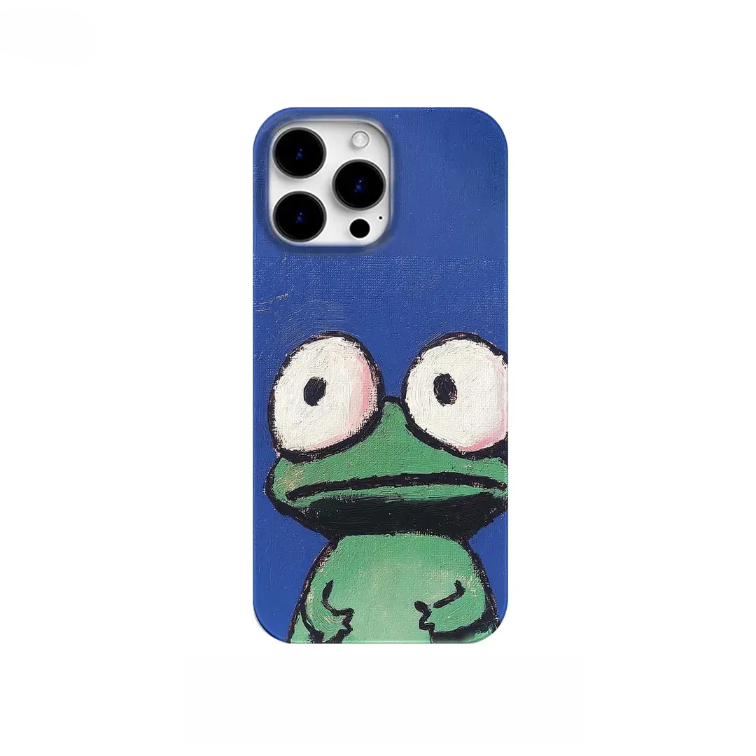 大眼青蛙适用于苹果16promax手机壳搞怪15pro个性14/13小众风格12